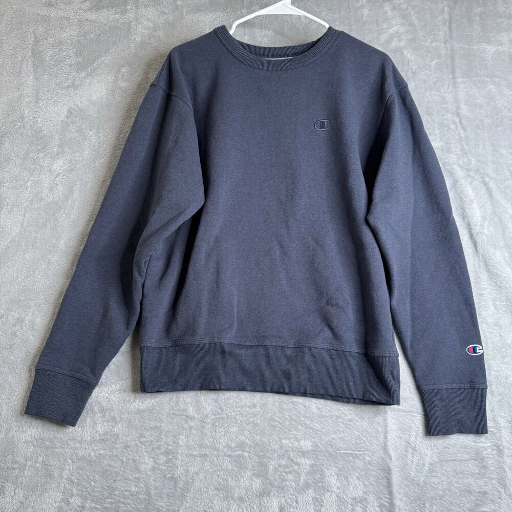 Champion Sweater Men M Blue Vintage 90s Y2K Pullover Green Crew Normcore Dadcore